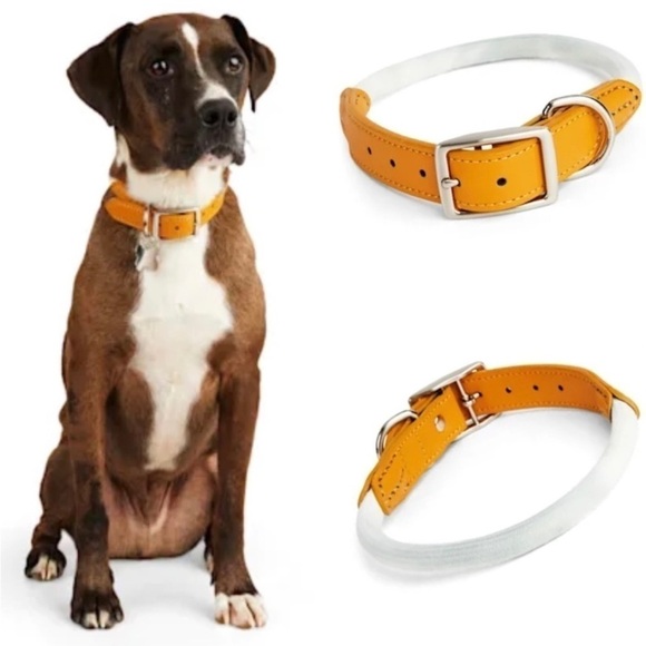 NWT Youly Faux Leather & Rope Tie Dye Dog Collar Size Medium 15”-18” - Picture 2 of 15